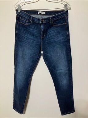 Banana Republic Mid Rise Skinny Ankle Dark Wash Stretch Denim Jeans Sz US8/ 29